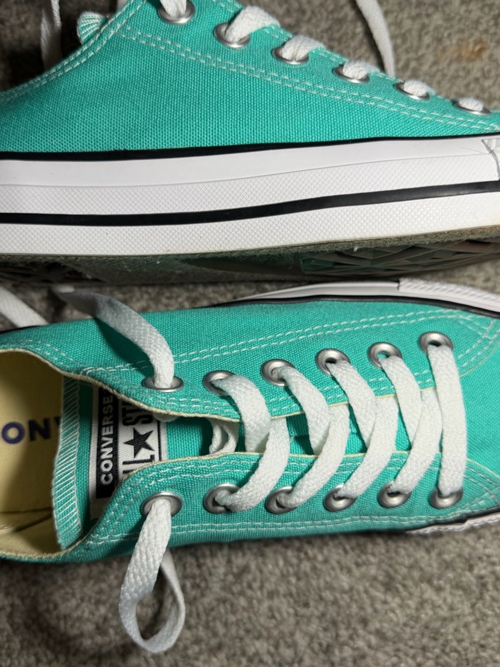 Converse Low Top Sneakers - Teal with White - Picture 6 of 14